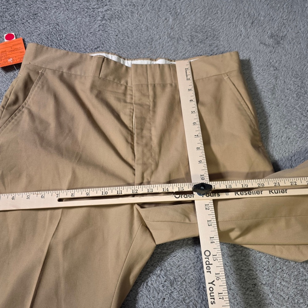 Gallery 5 Mens 36x32 Dress Chinos Khaki Tan Vintage Straight Leg Trousers - Picture 6 of 8